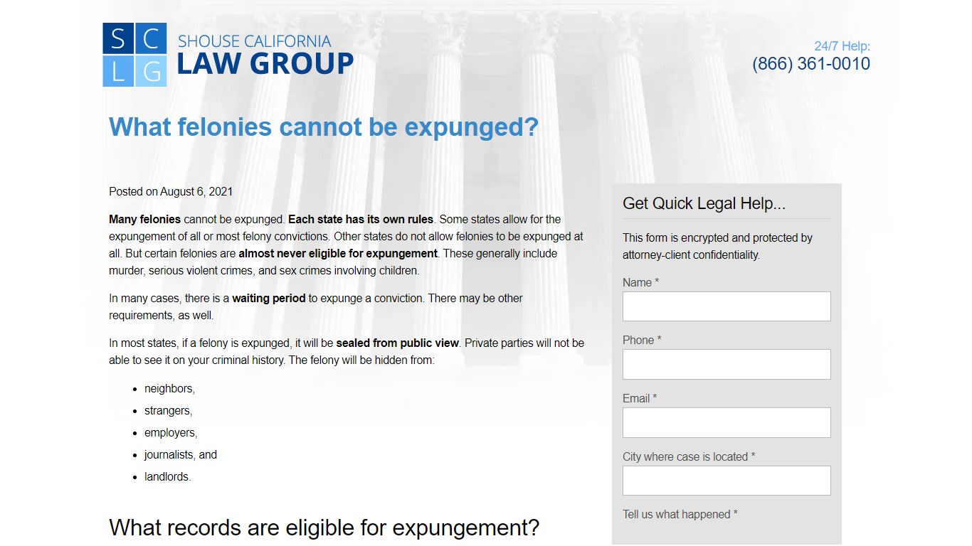 What felonies cannot be expunged? A defense lawyer explains
